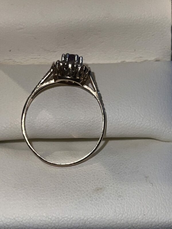 9ct gold amethyst and diamond ladies dress ring - Image 2