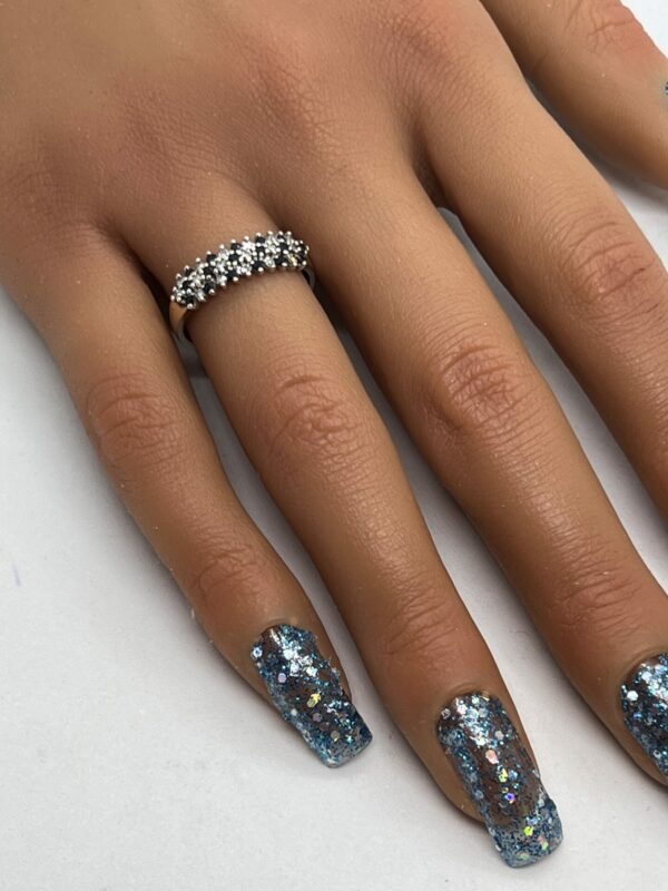 9ct gold diamond and sapphire ladies band