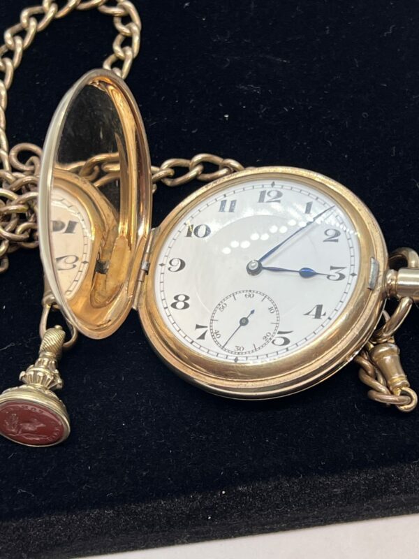 Gold plated Elgin pocket watch case and Swiss movement
