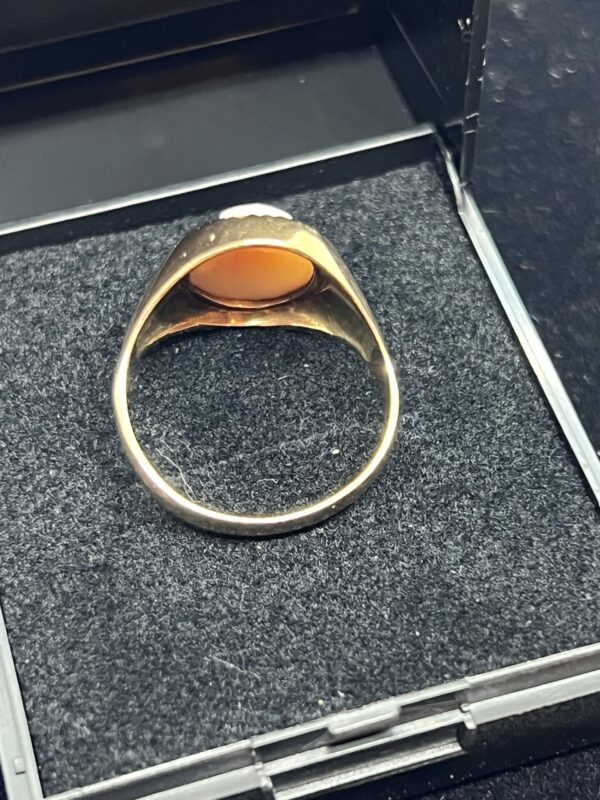 9ct gold cameo signet ring - Image 4