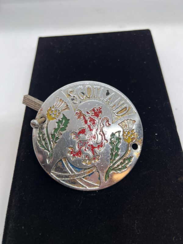 2x vintage Scotland chrome grill badges - Image 3