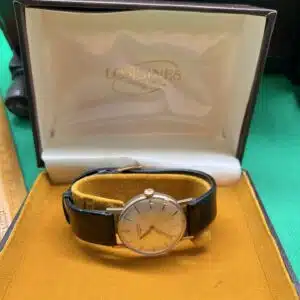 9ct gold gents long ones dress watch