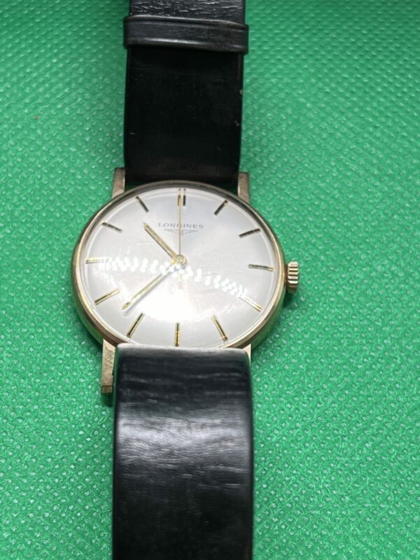 9ct gold gents long ones dress watch - Image 3