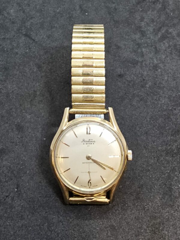 9ct gold bentima star 21 jewel gents watch - Image 4