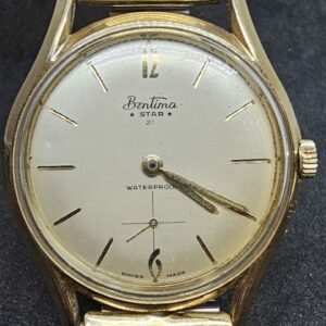 9ct gold bentima star 21 jewel gents watch