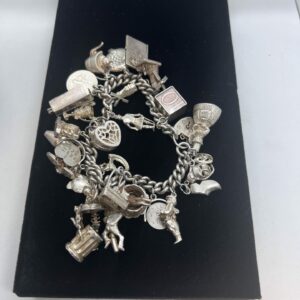 Silver vintage charm bracelet