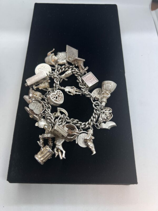 Silver vintage charm bracelet