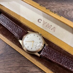Cyma gents 9ct gold watch