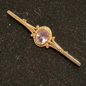 9ct gold and  amethyst  bar brooch