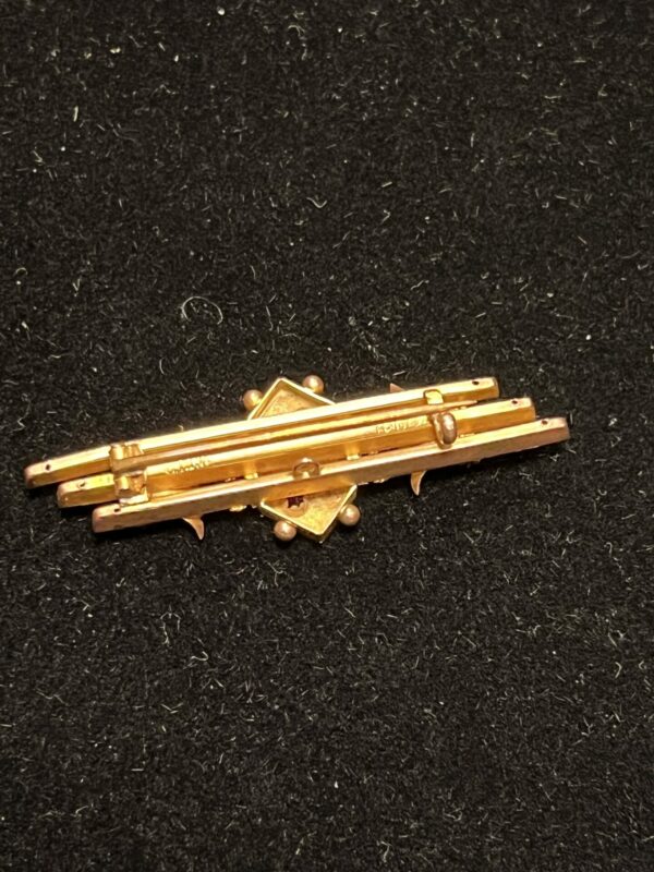 Victorian spinel and diamond 9ct gold bar brooch - Image 3