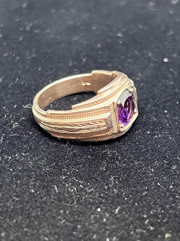 Unisex heavy 9ct gold and ruby signet ring - Image 6
