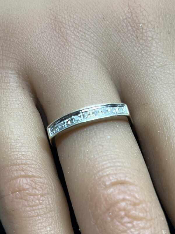 9ct gold and diamond band