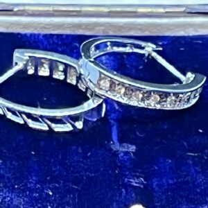 Liali 18ct white gold and diamond hoop earrings