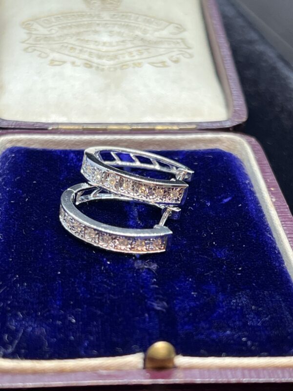 Liali 18ct white gold and diamond hoop earrings - Image 6