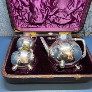 Walter and John barnard solid silver bachelors tea set boxed