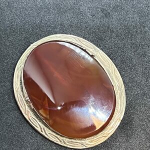 Large carnelian brooch 9ct mount 19th century