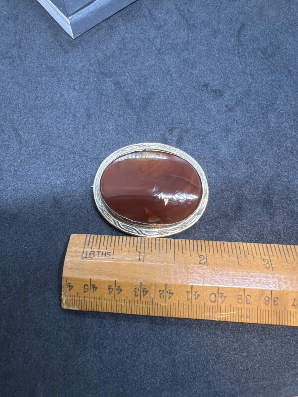 Large carnelian brooch 9ct mount 19th century - Image 5