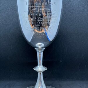 Large antique silver goblet trophy