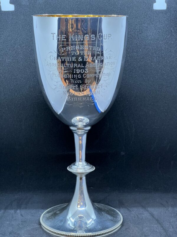 Large antique silver goblet trophy