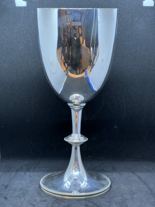 Large antique silver goblet trophy - Image 3