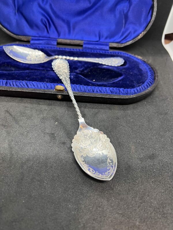 1901 John holmes solid silver jam spoons - Image 2