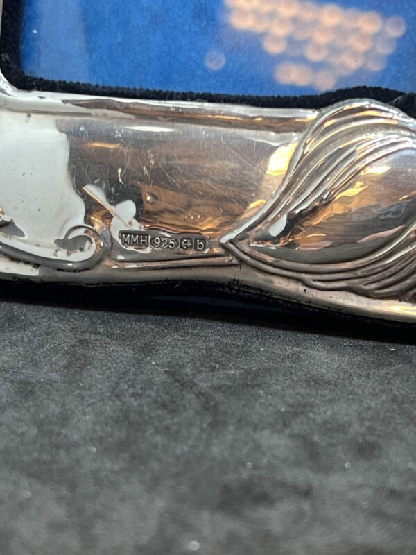 Contemporary sterling silver art nouveau style photo frame - Image 2