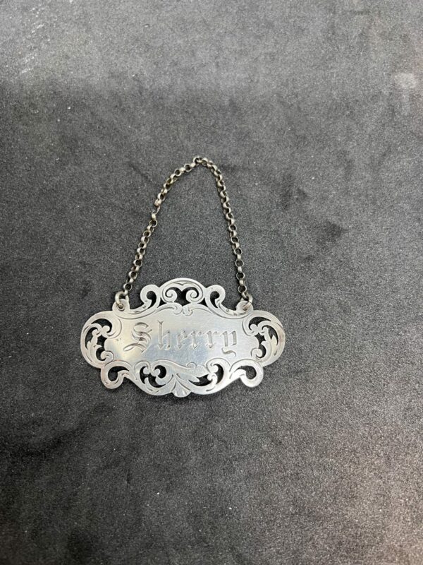 1853 George Unite silver sherry label