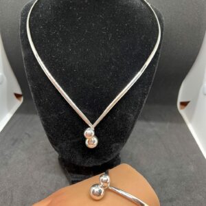 Modernist silver 925 necklace and bangle