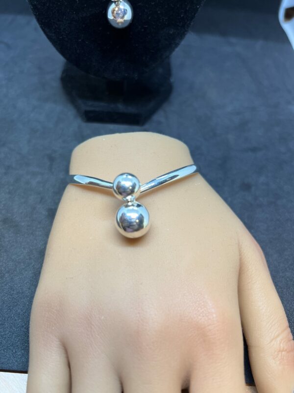 Modernist silver 925 necklace and bangle - Image 2