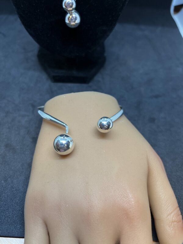 Modernist silver 925 necklace and bangle - Image 3