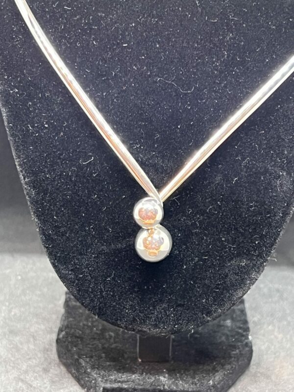 Modernist silver 925 necklace and bangle - Image 4