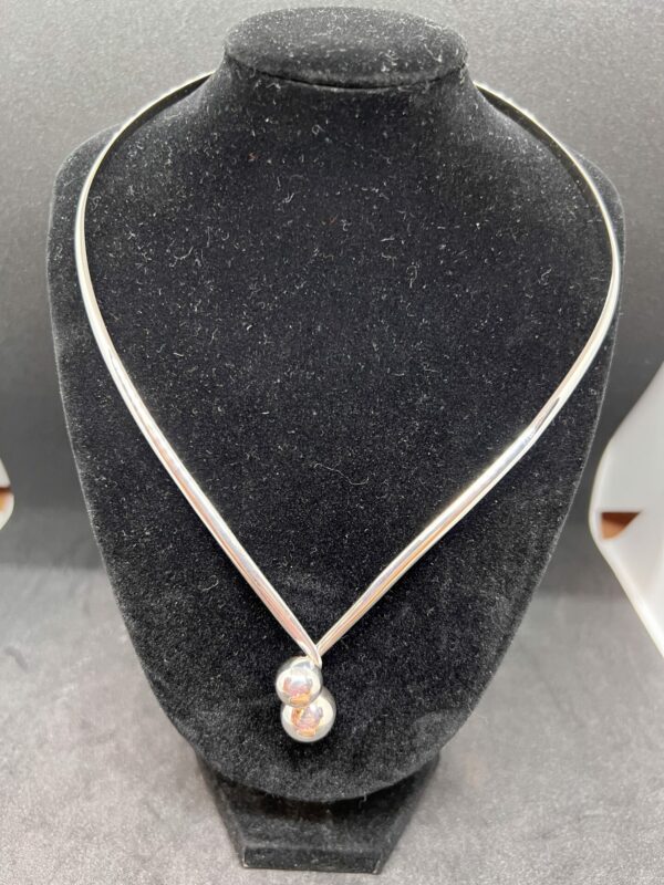 Modernist silver 925 necklace and bangle - Image 5
