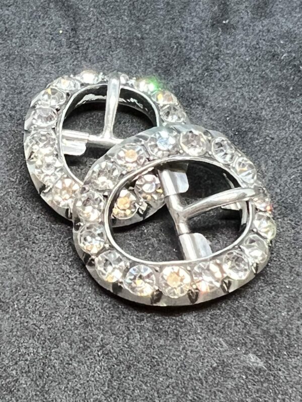 Pair of Georgian silver and paste stones buckles