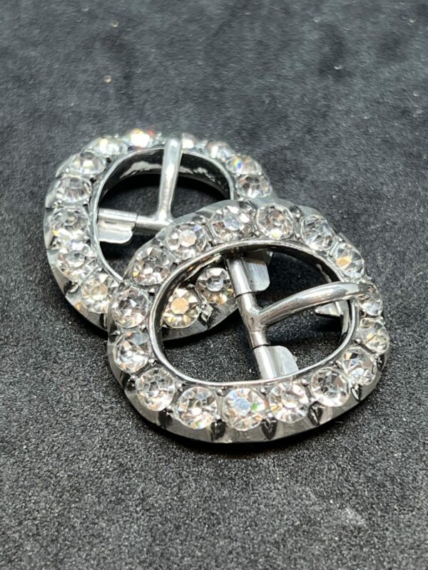 Pair of Georgian silver and paste stones buckles - Image 3