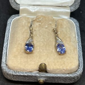 9ct gold and amethyst diamond earrings