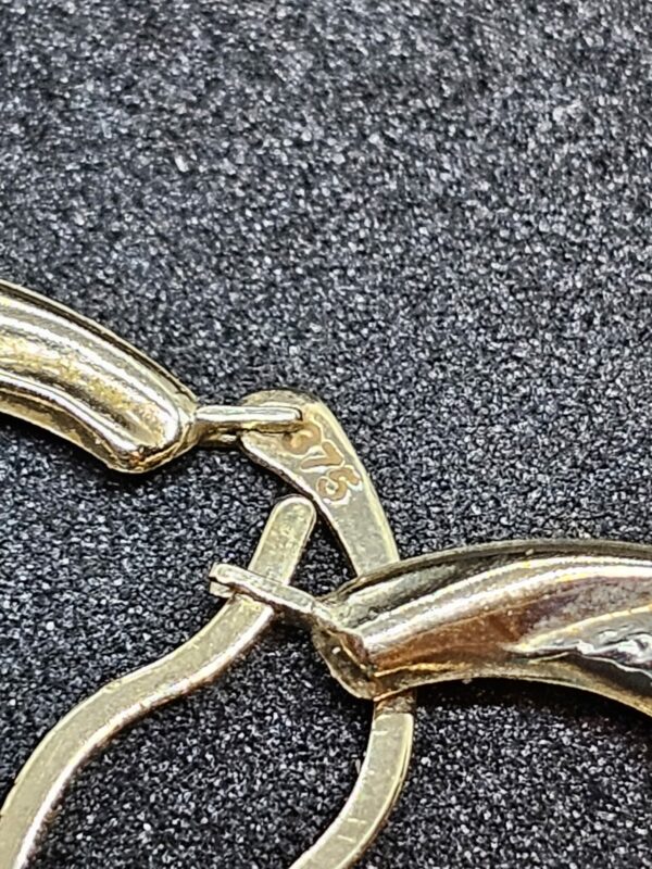 Pair of Yellow and White Gold Hoop Earrings - Image 2
