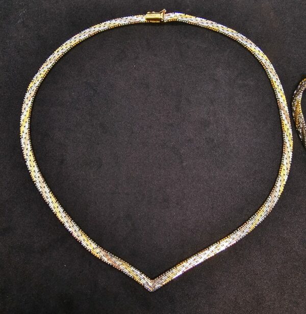 Vintage V 925 Ricco link chain & bracelet set - Image 3