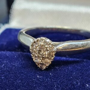 White Gold Tear Drop Diamond Ring