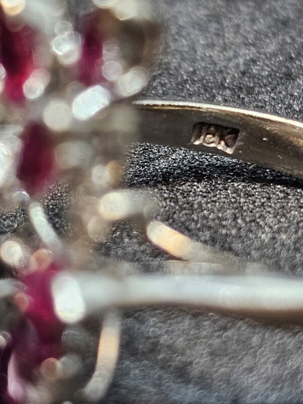 Ruby Diamond 18k White Gold dress ring - Image 3