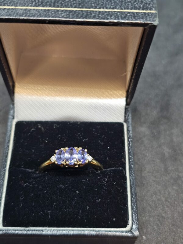 9ct Gold Amethyst Trilogy