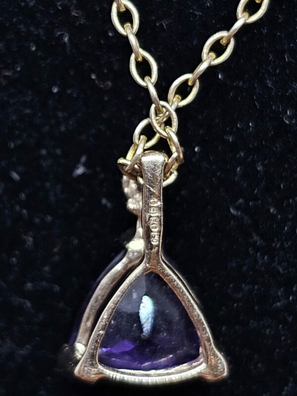 Amethyst and Diamond Pendant and Chain - Image 3