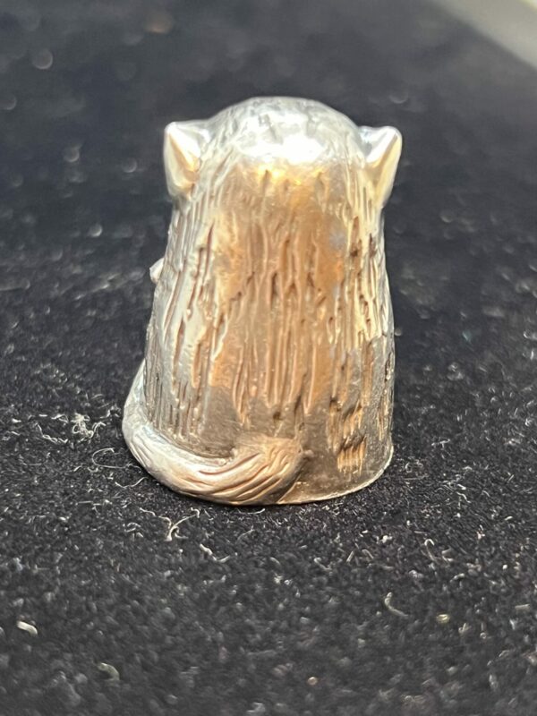 London hallmarked pussy cat thimble - Image 2