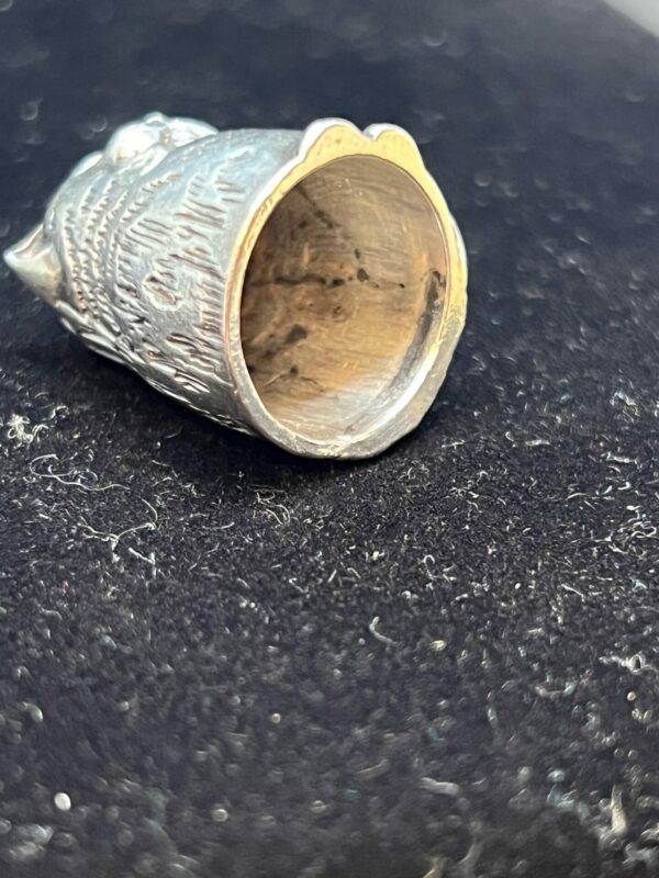 London hallmarked pussy cat thimble - Image 4