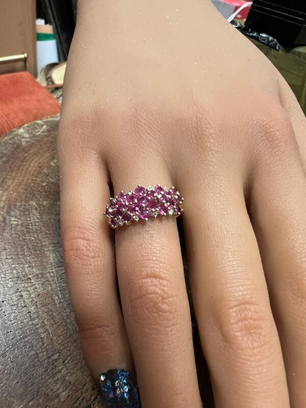 9ct gold tourmaline and diamond cluster ring - Image 2
