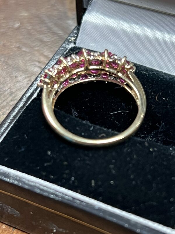 9ct gold tourmaline and diamond cluster ring - Image 6