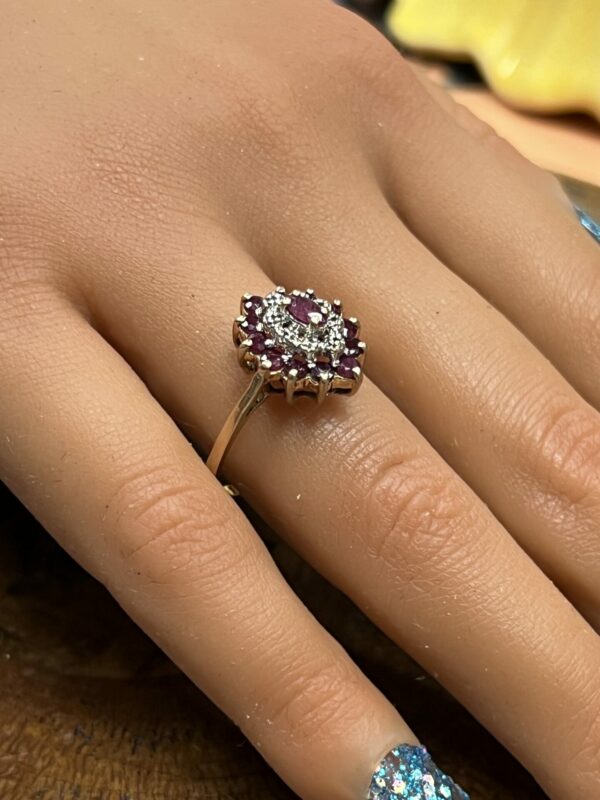 Traditional 9ct Ruby and Diamond Ring - Image 2