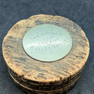 Rare Treen Whisky Advertising Snuff Ballochmyle