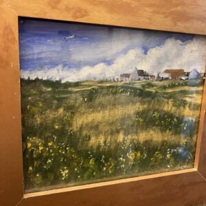 Hilltop farm oil painting by Peter mylles