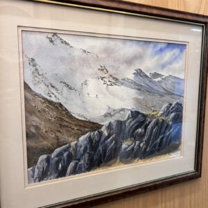 Stag in glen clova watercolour by Peter mylles