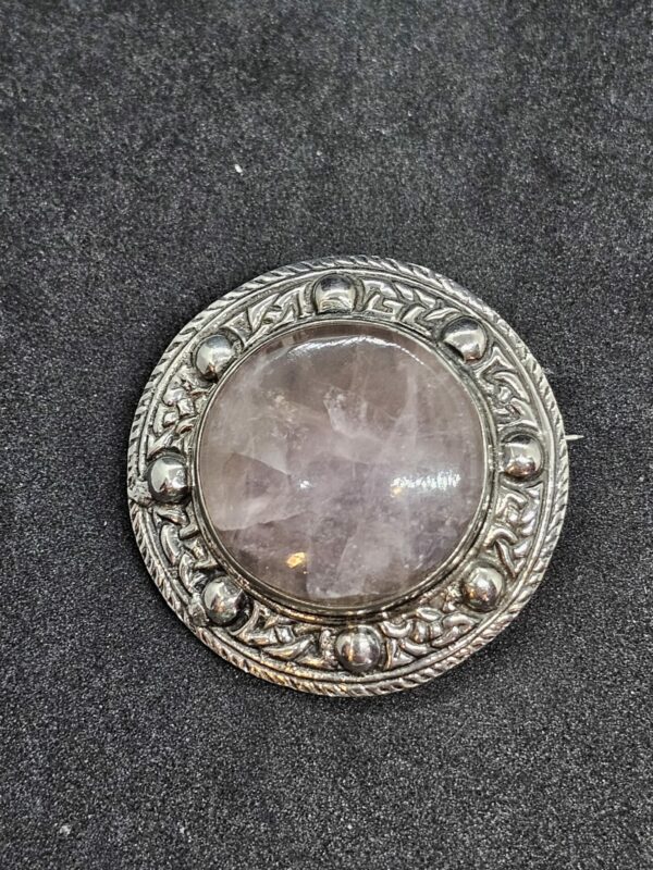 Robert Allison Rose Quartz Brooch